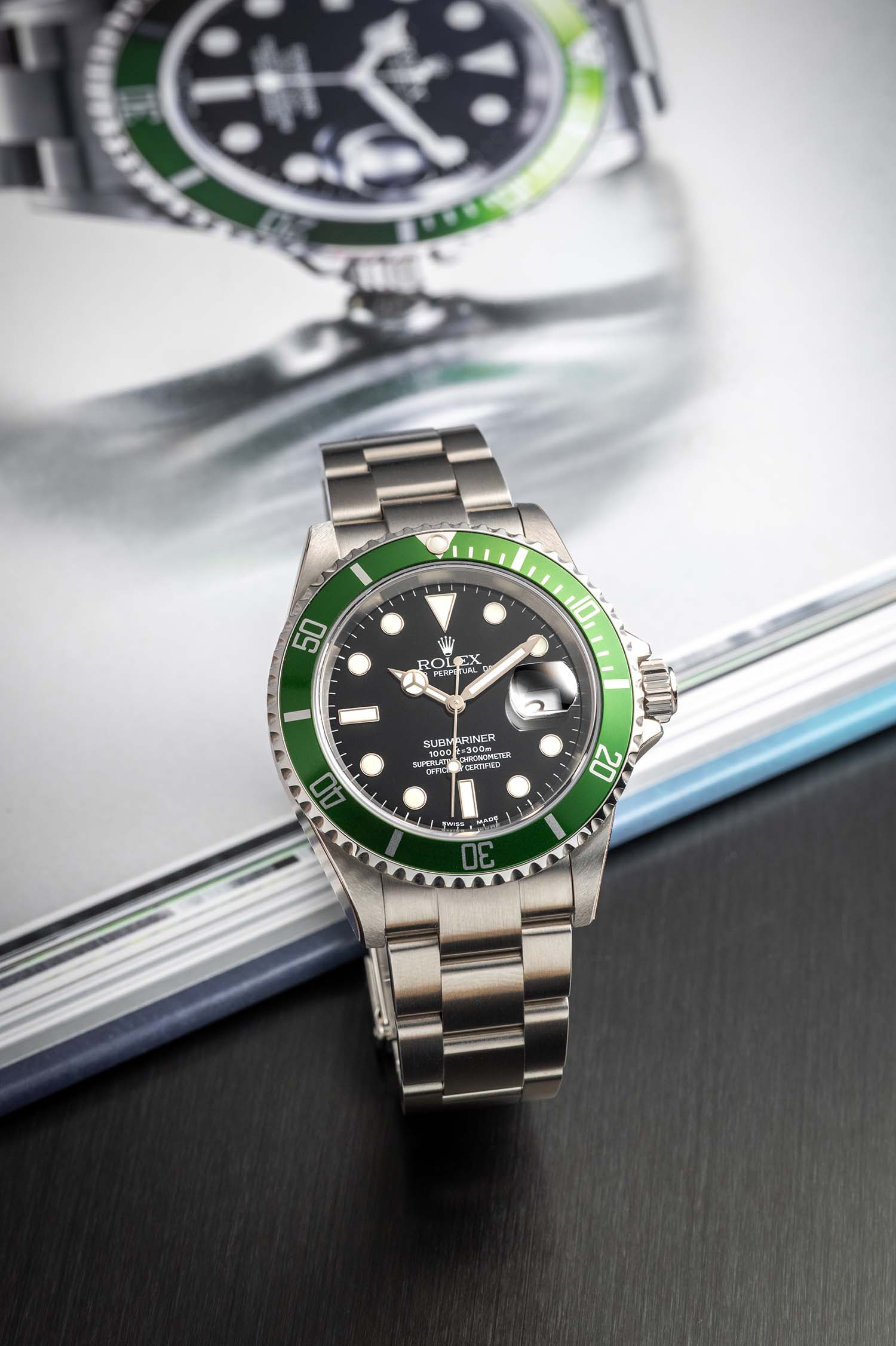 Rolex Submariner Date “Kermit” Mark 1 Flat Four Stickered New-Old-Stock 2003 for sale